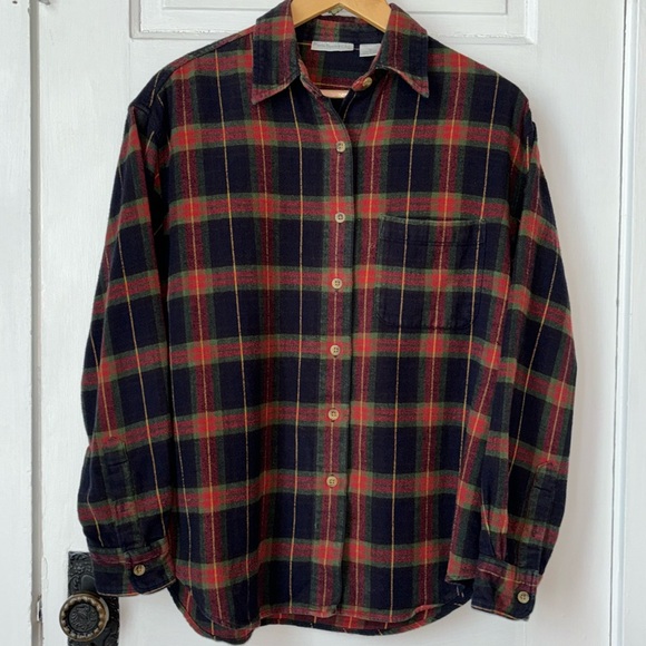 VINTAGE PARIS SPORTS CLUB FLANNEL BUTTON DOWN - Picture 1 of 6